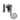 From The Anvil's Pewter Patina Locking Monkeytail Fastener (Steel Window); #finish_pewter-patina