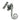 From The Anvil's Pewter Patina Locking Monkeytail Fastener (Steel Window); #finish_pewter-patina