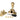 Satin Brass Mushroom Brighton Fastener (Radiused); #finish_satin-brass