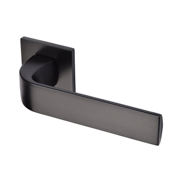 M Marcus - Sorrento - Lisbon Door Handles on Square Rose; #finish_matt-black