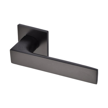 M Marcus - Sorrento - Barcelona Door Handles on Square Rose; #finish_matt-black