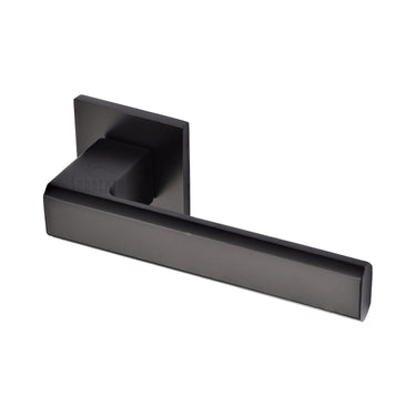 M Marcus - Sorrento - Madrid Door Handles on Square Rose; #finish_matt-black