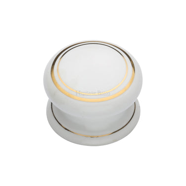 M Marcus - Heritage Brass - Gold Line Porcelain Cabinet Knob - 32mm; #finish_porcelain