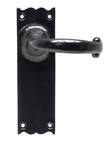 From The Anvil's Black Cottage Lever Latch Door Handles; #finish_black