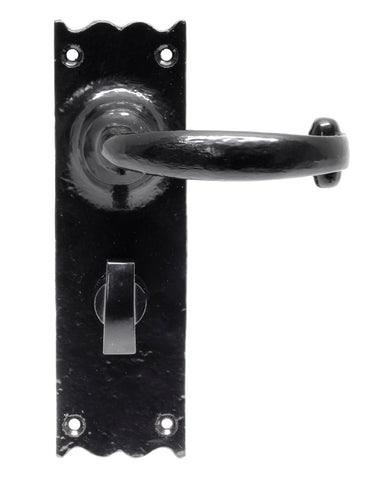 From The Anvil's Black Cottage Lever Bathroom Door Handles; #finish_black