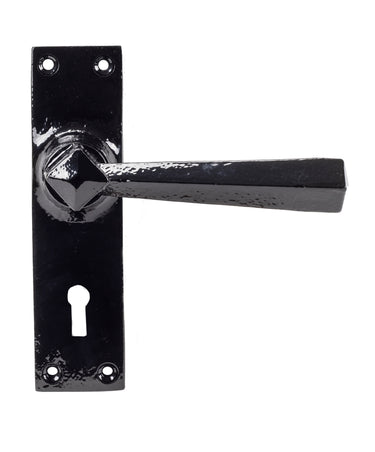 From The Anvil's Black Straight Lever Lock Door Handles; #finish_black