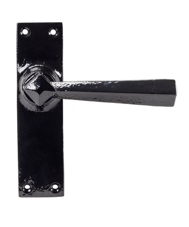 From The Anvil's Black Straight Lever Latch Door Handles; #finish_black