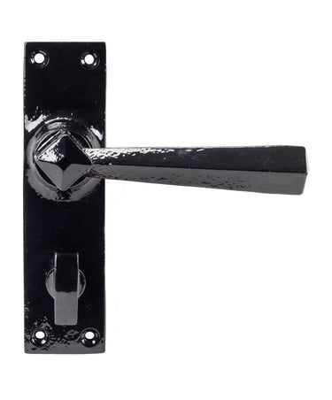 From The Anvil's Black Straight Lever Bathroom Door Handles; #finish_black