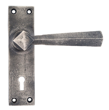From The Anvil's Antique Pewter Straight Lever Lock Door Handles; #finish_antique-pewter