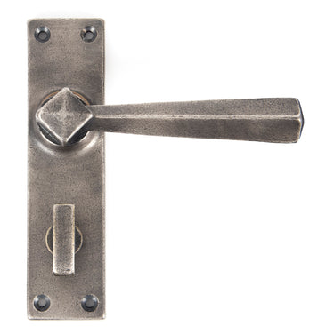 From The Anvil's Antique Pewter Straight Lever Bathroom Door Handles; #finish_antique-pewter