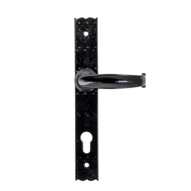 From The Anvil's Black Cottage Lever Espag. Lock Set; #finish_black