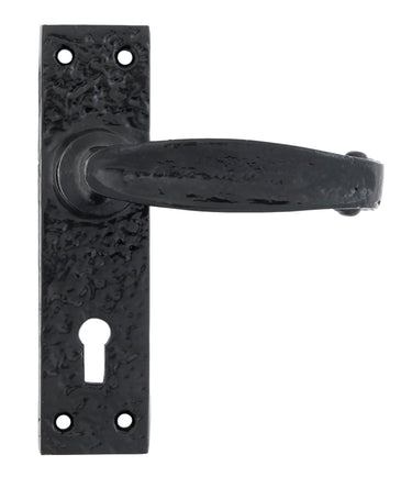 From The Anvil's Black Classic Lever Lock Door Handles; #finish_black