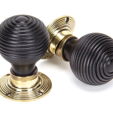 From The Anvil's Ebony Beehive Mortice/Rim Knob Set; #finish_ebony