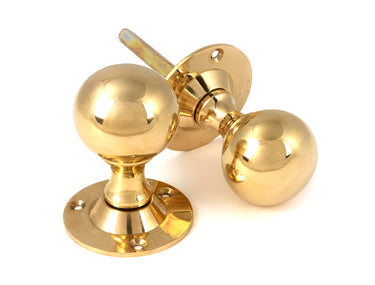 From The Anvil's Polished Brass Ball Mortice Knob Set; #finish_polished-brass