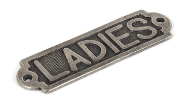 From The Anvil's Antique Pewter Ladies Sign; #finish_antique-pewter