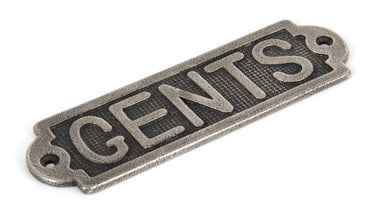 From The Anvil's Antique Pewter Gents Sign; #finish_antique-pewter