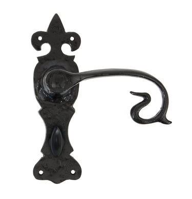 From The Anvil's Black Curly Lever Bathroom Set; #finish_black