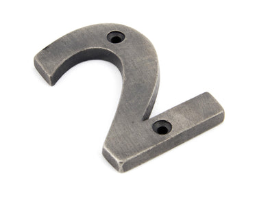 From The Anvil's Antique Pewter Antique Pewter Numeral; #number_2