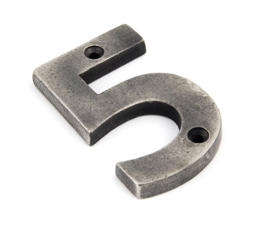From The Anvil's Antique Pewter Antique Pewter Numeral; #number_5
