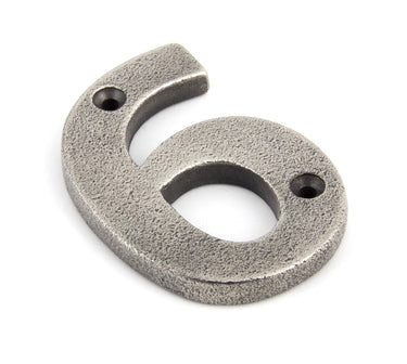 From The Anvil's Antique Pewter Antique Pewter Numeral; #number_6