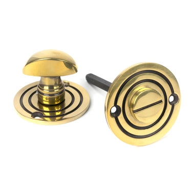 From The Anvil's Aged Brass Round Thumbturn Set; #finish_aged-brass