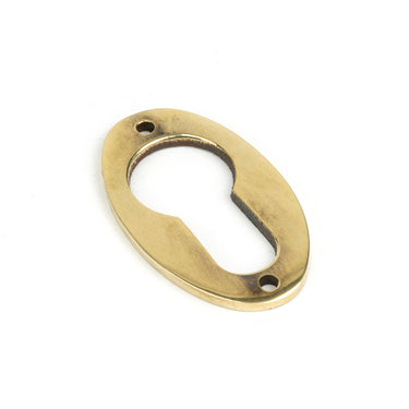 From The Anvil's Aged Brass Oval Euro Esctucheon; #finish_aged-brass