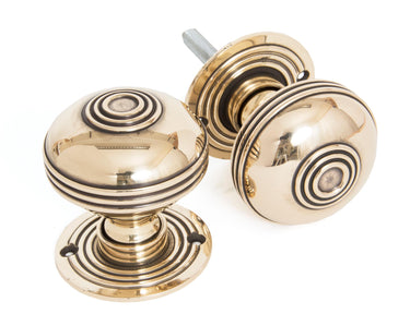 From The Anvil's Aged Brass Prestbury Mortice/Rim Knob Set; #finish_aged-brass