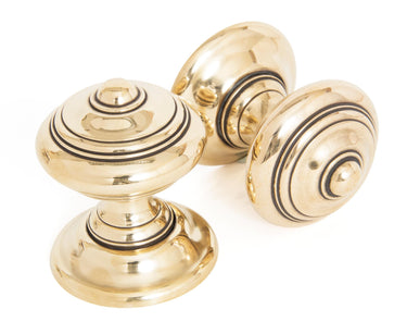 From The Anvil's Aged Brass Elmore Concealed Mortice Knob Set; #finish_aged-brass