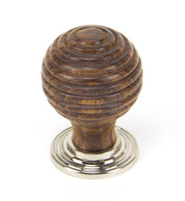 From The Anvil's Rosewood Wooden Beehive Cabinet Knob; #rose_polished-nickel