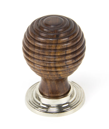 From The Anvil's Rosewood Wooden Beehive Cabinet Knob; #rose_polished-nickel