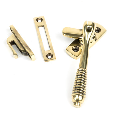 From The Anvil's Aged Brass Locking Reeded Fastener; #finish_aged-brass