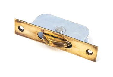 From The Anvil's Aged Brass Square Ended Sash Pulley 75kg; #finish_aged-brass