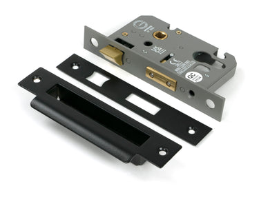 From The Anvil's Black Euro Profile Sash Lock; #finish_black