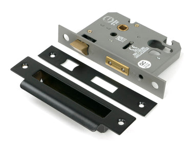 From The Anvil's Black Euro Profile Sash Lock; #finish_black