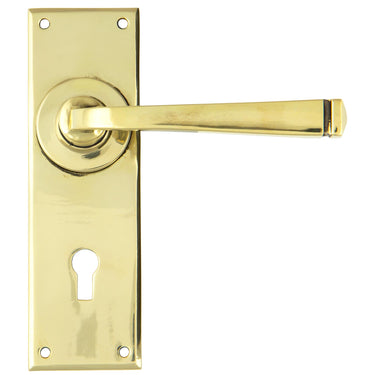 From The Anvil's Aged Brass Avon Lever Lock Door Handles; #finish_aged-brass