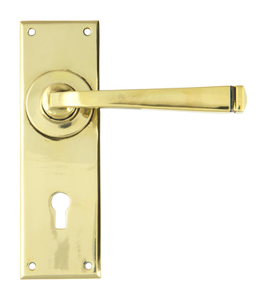 From The Anvil's Aged Brass Avon Lever Lock Door Handles; #finish_aged-brass