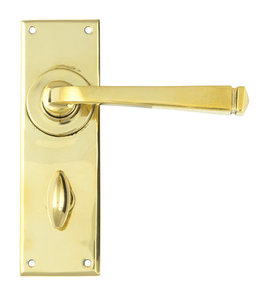 From The Anvil's Aged Brass Avon Lever Bathroom Door Handles; #finish_aged-brass