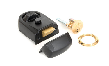 From The Anvil's Black Modern Case Night Latch; #finish_black