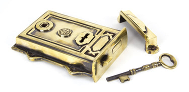 From The Anvil's Aged Brass Davenport Rim Lock; #finish_aged-brass