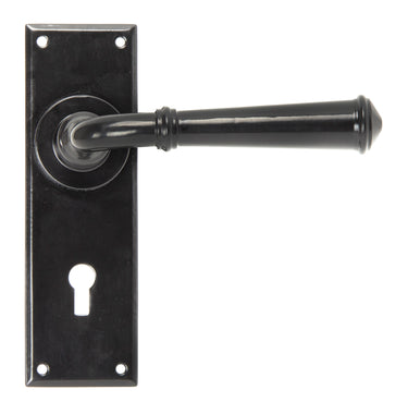 From The Anvil's Black Regency Lever Lock Door Handles; #finish_black