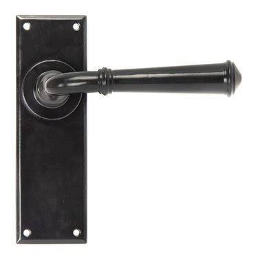 From The Anvil's Black Regency Lever Latch Door Handles; #finish_black