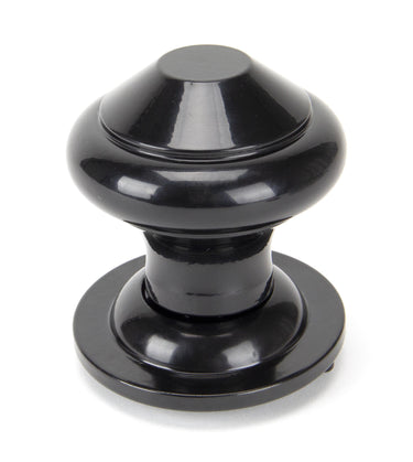 From The Anvil's Black Regency Centre Door Knob; #finish_black