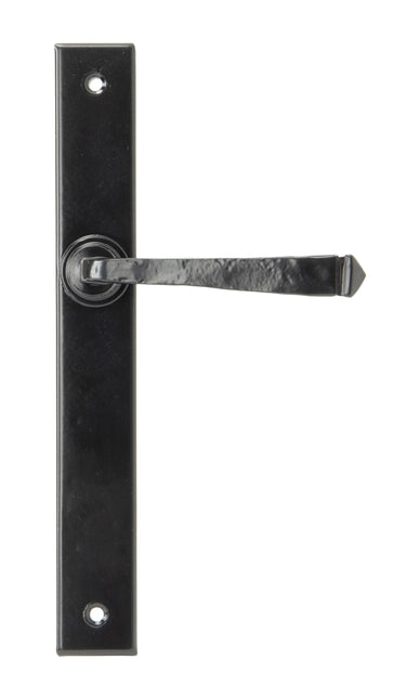 From The Anvil's Black Avon Slimline Lever Espag. Latch Set; #finish_black