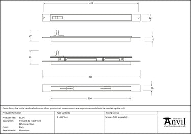From The Anvil's Black Trimvent 90 Hi Lift Vent; #finish_black