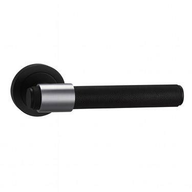 AXS Hardware Dakota Lever on Rose; #finish_black-and-polished-chrome