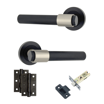 AXS Hardware - AXS Dakota Knurled Door Handles on Rose - Door Pack; #finish_black