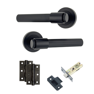 AXS Hardware - AXS Nevada Door Handles on Rose - Door Pack; #finish_black