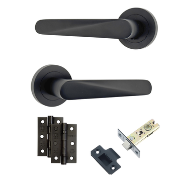 AXS Hardware - AXS Detroit Door Handles on Rose - Door Pack; #finish_black