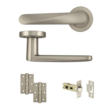 AXS Hardware - AXS Detroit Door Handles on Rose - Door Pack; #finish_satin-nickel