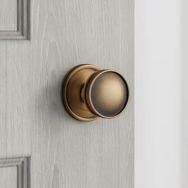 Frelan Hardware - Burlington Berkeley Mortice Door Knobs - Pair; #finish_antique-brass